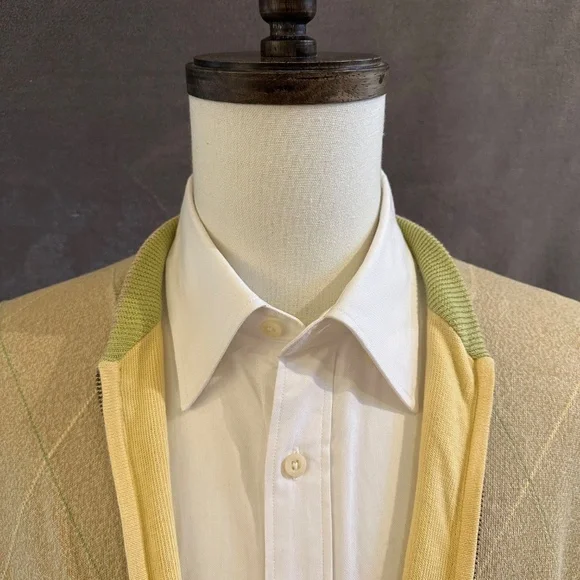 New Henry Jacobson, size Lg, reversible zip-front sweater vest